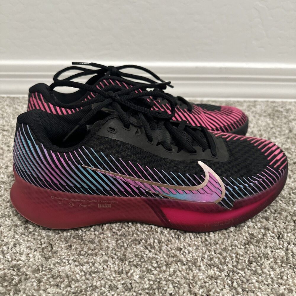 Nike Court Air Zoom Vapor 11 PRM Tennis Shoes Black/Berry FD6694-001 Women's 9